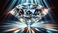 Brilliant diamond reflecting light with spectacular rays and sparkles Royalty Free Stock Photo