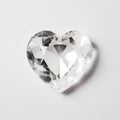 Brilliant diamond in the shape of a heart on a white background Royalty Free Stock Photo