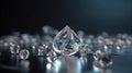 Brilliant diamonds on a black background. Generative AI