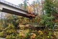 bridge over sandstone bluffs in Wisconsin in Autumn