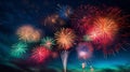 A brilliant fireworks display in the night sky Royalty Free Stock Photo