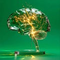 AI Brain with Glowing Neural Network Royalty Free Stock Photo