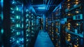 Brilliant flashes of electricity dance across the darkened room highlighting the intricate process of crypto mining in