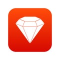 Brilliant gemstone icon digital red