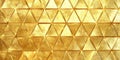 Brilliant golden background with a high-tech triangular block structure. The wall& x27;s texture, with Ai ganerated