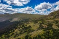 Brilliant Green Panoramic Views from the Old Fall River Road, Rocky Mountain National Park, Colorado Royalty Free Stock Photo