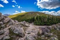 Brilliant Green Panoramic Views from the Old Fall River Road, Rocky Mountain National Park, Colorado Royalty Free Stock Photo