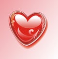 Brilliant heart with a decorative pattern Royalty Free Stock Photo