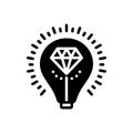 Black solid icon for Brilliant, bright and shining Royalty Free Stock Photo