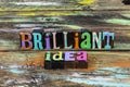 Brilliant idea creative inspiration solution genius design intelligent leadership