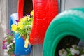 Brilliant idea for tires used as planters environmentally