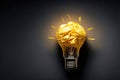 Brilliant Ideas in the Making. Yellow Paper Light Bulb. Generative Ai Royalty Free Stock Photo