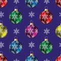 Brilliant multi-colored Christmas toys. Royalty Free Stock Photo
