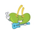 Brilliant musician of spleen cartoon design playing music with a guitar