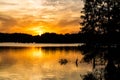 Brilliant Orange Sun at Dusk at Stumpy Lake