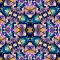Brilliant peacock eye geometric wallpaper pattern. Elegant blur shimmer of colourful metallic bird plumage backdrop