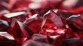 A brilliant pile of scarlet crystals glistens in the light