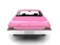 Brilliant pink restored vintage fast muscle car - back view Royalty Free Stock Photo