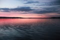 Brilliant Pink Sunset on the Water Royalty Free Stock Photo