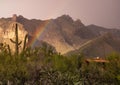 A brilliant rainbow over the outskirts of Tucson