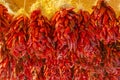 Closeup of Intense Natural Red New Mexico Peppers Royalty Free Stock Photo