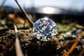 Brilliant Roundcut Diamond, Sparklipng In The Sunlight. Generative AI Royalty Free Stock Photo