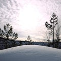 Snow hall in the open