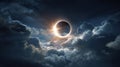 brilliant solar eclipse dark dramatic sky Royalty Free Stock Photo