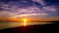 Ocean Sunset at Cape Cod National Seashore. Sunset sky with vibrant colors. Beautiful background. Royalty Free Stock Photo