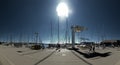 Sunshine on yachts at anchor in Constance, Germany