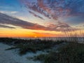 A brilliant sunrise over the sand dunes on Hilton Head Island Royalty Free Stock Photo