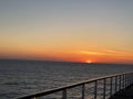 Brilliant sunset from cruise ship. Royalty Free Stock Photo