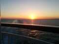 Brilliant sunset from cruise ship Royalty Free Stock Photo