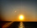 Brilliant sunset from cruise ship. Royalty Free Stock Photo