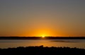 Brilliant Sunset on Edge of Bay Oregon Royalty Free Stock Photo