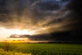 Brilliant Sunset Rays After a Storm Royalty Free Stock Photo