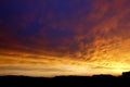 Brilliant Sunset or Sunrise over Mountains Royalty Free Stock Photo