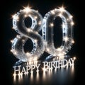 Brilliant 80th Birthday Shimmering Greetings