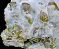 Brilliant zinc blend crystals, Sphalerite in quartz Royalty Free Stock Photo