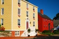 Brilliantly bright colors of the historic homes