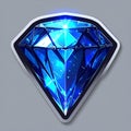 Brilliant Blue Diamond Sticker Icon Royalty Free Stock Photo