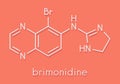 Brimonidine alpha2-adrenergic drug molecule. Used in treatment of open-angle glaucoma, ocular hypertension and rosacea. Skeletal.