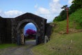 Brimstone Hill Fortress entrance gate and road, St. Kitts Island Royalty Free Stock Photo