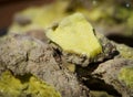 Brimstone - volcanic sulfur ore sample Royalty Free Stock Photo