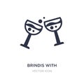 brindis with wine glasses icon on white background. Simple element illustration from Drinks concept Royalty Free Stock Photo