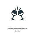 Brindis with wine glasses vector icon on white background. Flat vector brindis with wine glasses icon symbol sign from modern Royalty Free Stock Photo