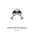Brindis with wine glasses vector icon on white background. Flat vector brindis with wine glasses icon symbol sign from modern Royalty Free Stock Photo