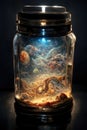 A Tiny World of Wonder The Entire Universe Contained Inside a Glass Jar Wall Art