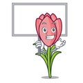 Bring board crocus flower character cartoon Royalty Free Stock Photo