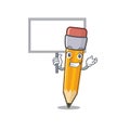 Bring board pencil cartoon above the a notebooks Royalty Free Stock Photo